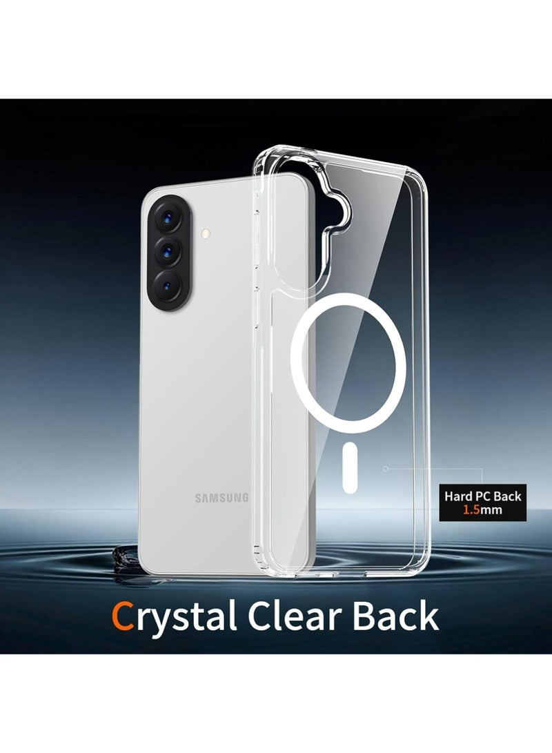 X-level Samsung Galaxy A57 Case with 2 HD Tempered Glass Screen Protector | 3-in-1 Bundle, MagSafe-Compatible Rugged Shockproof Cover, Anti-Yellowing Clear Bumper Case, Anti-Scratch & Anti-Fingerprint Design Mobile Accessories (Clear Magnetic) - Image 2